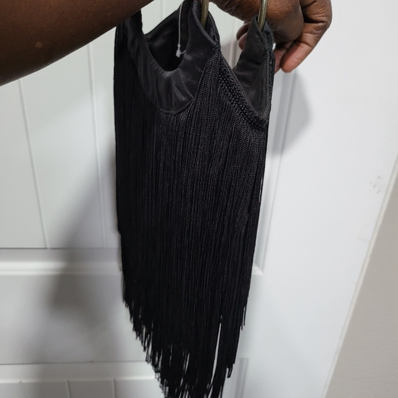 Black fringe handbag - Picture 5 of 6
